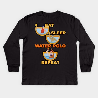 Eat Sleep Water Polo Repeat Kids Long Sleeve T-Shirt